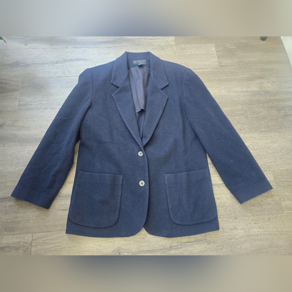 Abercrombie & Fitch Country Clothes Wool Cashmere Navy Size Medium Blazer